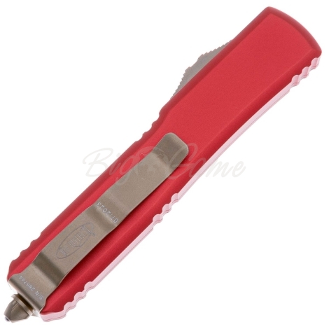 Нож автоматический MICROTECH Ultratech S/E сталь M390, рукоять алюминий цв. Красный фото 3