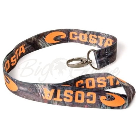 Шнурок COSTA DEL MAR Lanyard для бейджика цв. Mossy Oak/Orange Logo фото 1