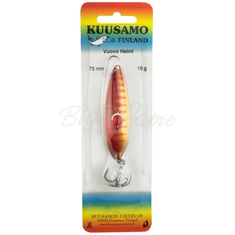 Блесна колеблющаяся KUUSAMO Vuono 6 75/16 (бусинка) код цв. R/FYe-C  фото 3