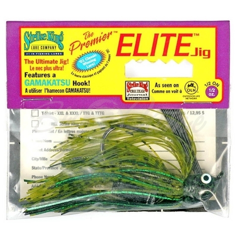 Бактейл STRIKE KING Premier Elite Jig 14 г (1/2 oz) цв. watermelon flash фото 1