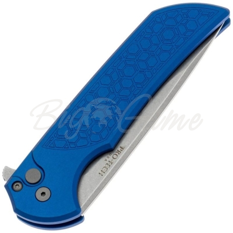 Нож складной полуавтоматический PRO-TECH Mordax Blue Gridlock сталь CPM MagnaCut рукоять Алюминий 6061-T6 цв. Синий фото 2