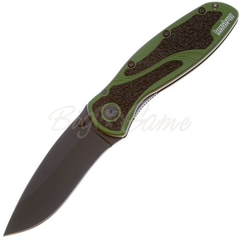 Нож складной KERSHAW Blur клинок Sandvik 14C28N, рукоять 6061 T-6 Aluminium, цв. Черный/олива фото 1