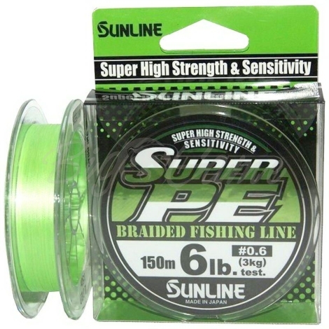 Плетенка SUNLINE New Super PE 150 м 0.6 цв. light green фото 1