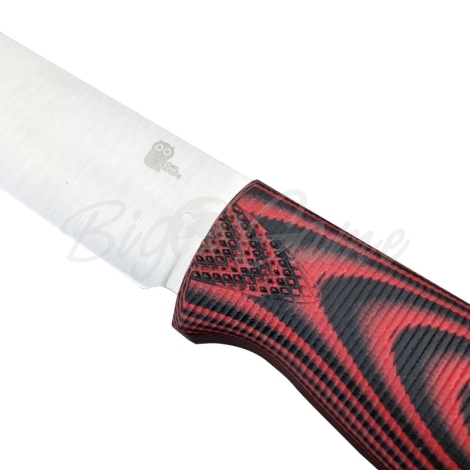 Нож OWL KNIFE Hoot сталь CPM S90V рукоять G10 черно-красная фото 3