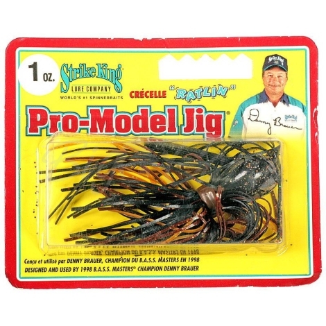 Бактейл STRIKE KING Pro-Model Jig 28 г (1 oz) цв. black brown amber фото 1