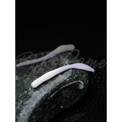 Червь TERUKI Flash 8 см (7 шт.) зап. сыр цв. White/Lilac фото 1