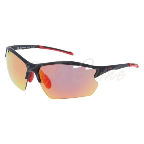 Очки солнцезащитные INVU Спортивные A2306F с чехлом 20063 цв. черный цв. ст. серый с оранжевым зеркальным покрытием фото 1