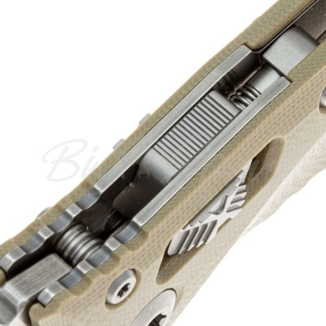 Нож складной полуавтоматический MICROTECH Amphibian Ram-Lok рукоять стеклотекстолит G10 цв. Бежевый фото 4