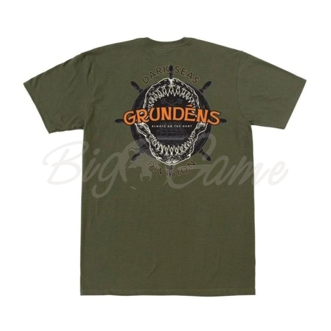 Футболка GRUNDENS Dark Seas X Grundens On The Hunt T-Shirt цвет Military Green фото 2