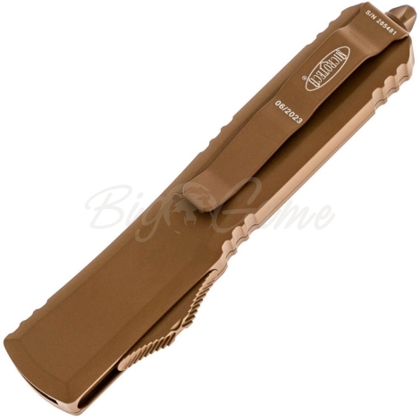 Нож автоматический MICROTECH Ultratech S/E Bohler M390, рукоять алюминий цв. Коричневый фото 2