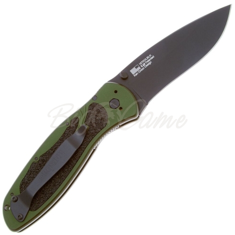 Нож складной KERSHAW Blur клинок Sandvik 14C28N, рукоять 6061 T-6 Aluminium, цв. Черный/олива фото 4