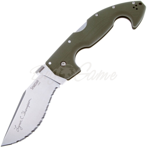 Нож складной COLD STEEL Spartan Lynn Thompson Signature S35VN рукоять стеклотекстолит G10 цв. Зеленый фото 1