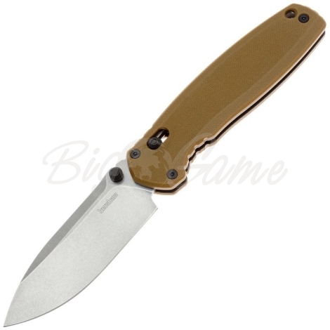 Нож складной полуавтоматический KERSHAW Broadside сталь D2 рукоять Стеклотекстолит G10 цв. Коричневый фото 1