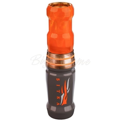 Манок на белолобого гуся D.E.D CUSTOM CALLS Зов вдовы Call of widow Short barrel (делрин) цв. Оранжевый перламутр фото 1