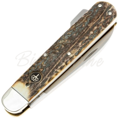 Нож складной полуавтоматический BOKER Jagdmesser Mono сталь CPM CruWear рукоять Рог оленя фото 6
