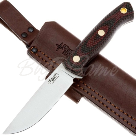 Нож ЮЖНЫЙ КРЕСТ Fang L Сталь Elmax рукоять Микарта красно-черная/насечка фото 4