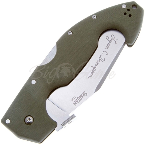 Нож складной COLD STEEL Spartan Lynn Thompson Signature S35VN рукоять стеклотекстолит G10 цв. Зеленый фото 3
