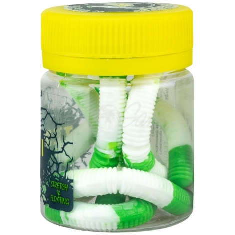 Червь TERUKI Roy 6,5 см (7 шт.) зап. сыр цв. White/Green/White/Green фото 1