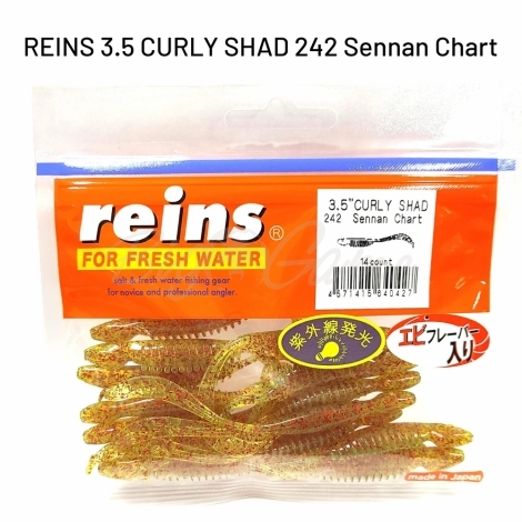 Твистер REINS Curly Shad 3,5" (11 шт.) код цв. 242 фото 1