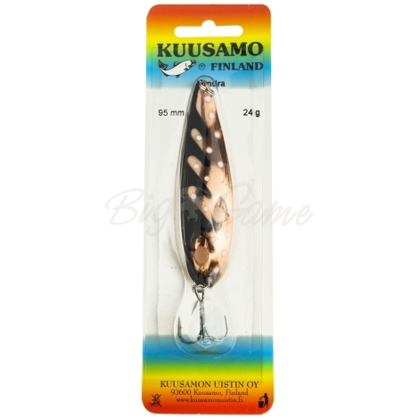 Блесна колеблющаяся KUUSAMO Tundra 95/24 код цв. W/BL/C-C  фото 2