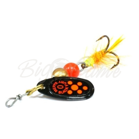 Блесна вращающаяся MEPPS Comet Black Fury Mouche (блистер) № 0 цв. Orange / Black фото 1