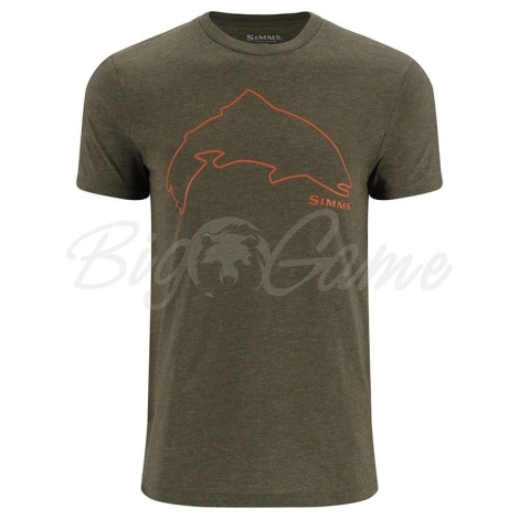 Футболка SIMMS Trout Outline T-Shirt цвет Loden Heather фото 1