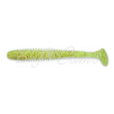 Виброхвост KEITECH Swing Impact 4" (8 шт.) цв. PAL #01 Chartreuse Red Flake фото 1