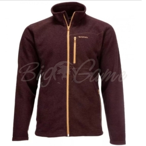 Пуловер SIMMS Rivershed Full Zip '20 цвет Mahogany фото 1