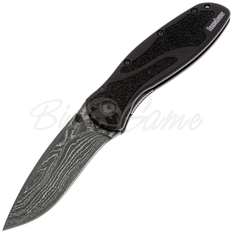 Нож складной KERSHAW Blur Damascus Дамасская сталь рукоять Алюминий цв. Черный фото 1