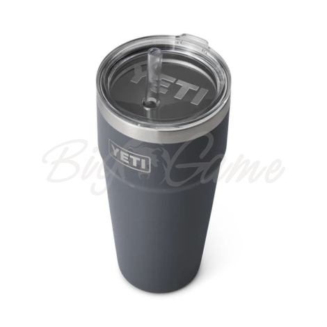 Термокружка YETI Rambler Straw Cap 760 цвет Charcoal фото 3