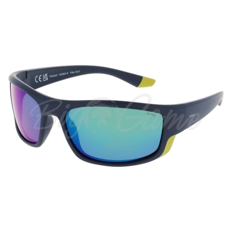 Очки солнцезащитные INVU Спортивные IA22604B с чехлом 20063 цв. матовый синий с желтым цв. ст. зеленый с зеленым зеркальным фото 1