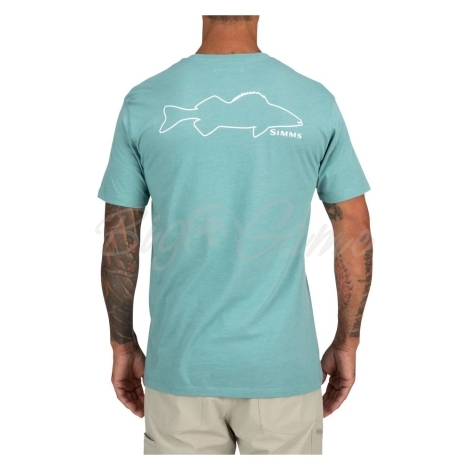 Футболка SIMMS Walleye Outline T-Shirt цвет Oil Blue Heather фото 2