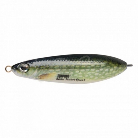 Блесна колеблющаяся RAPALA Rattlin Minnow Spoon с шумовой камерой фото 1