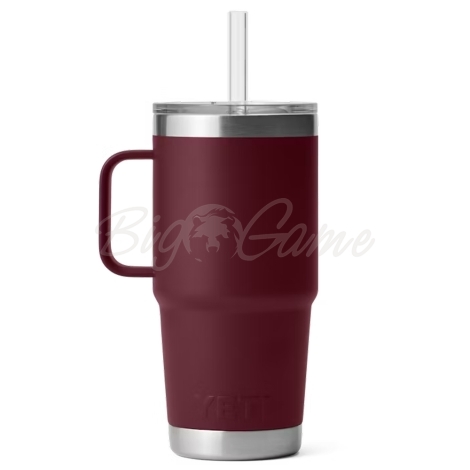 Термокружка YETI Rambler Straw Mug 710 цвет Wild Vine Red фото 3