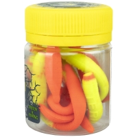 Червь TERUKI Flash 8 см (7 шт.) зап. сыр цв. Chartreuse/Orange