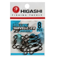 Вертлюг HIGASHI Rolling swivel цв. Black nickel № 4 (8 шт.)