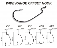 Крючок офсетный CRAZY FISH Wide Range Offset Hook № 4/0 (200 шт.)