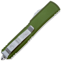 Нож автоматический MICROTECH Ultratech Hellhound клинок Stainless Damascus рукоять алюминий 6061 T-6 цв. Зеленый превью 2