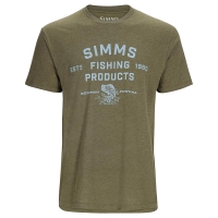 Футболка SIMMS Stacked Logo Bass T-Shirt цвет Military Heather
