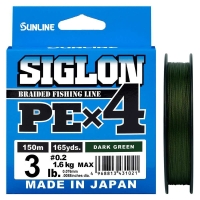 Плетенка SUNLINE Siglon PEx4 150 м цв. темно-зеленый 0,076 мм