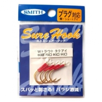 Крючок одинарный SMITH Assist Hook Vertical Gold № 9G (5 шт.) для воблеров и блесен