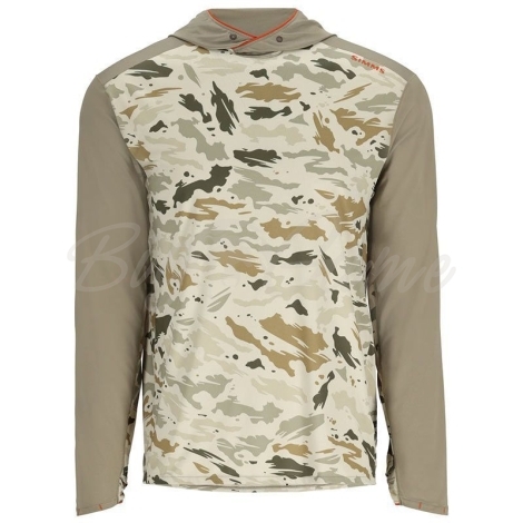 Термокофта SIMMS Bugstopper Solarflex Hoody цвет Ghost Camo Stone / Stone фото 1