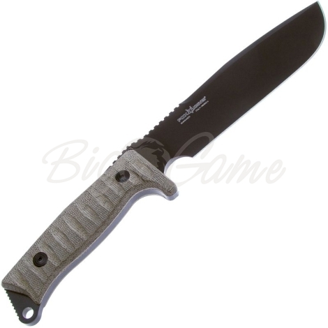 Нож с фиксированным клинком FOX KNIVES Combat Jungle сталь Bohler N690Co рукоять Микарта цв. Зеленый фото 5