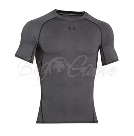 Термофутболка UNDER ARMOUR HeatGear Armour SS цвет Carbon Heather / Black фото 1