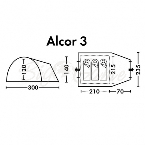 Палатка FHM Alcor 3 кемпинговая цвет Синий / Серый фото 10