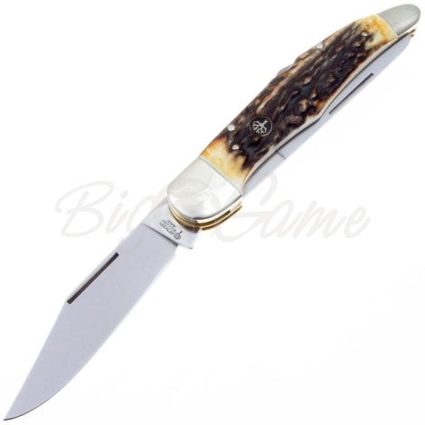 Нож складной полуавтоматический BOKER Jagdmesser Duo сталь 440C рукоять Рог оленя фото 6