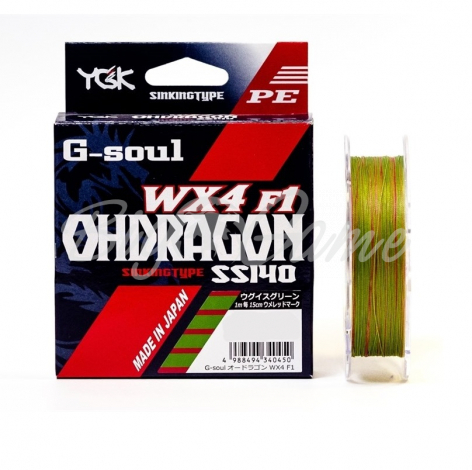 Плетенка YGK G-soul Ohdragon WX4-F1 150 м цв. Зеленый / Красный # 2 фото 1