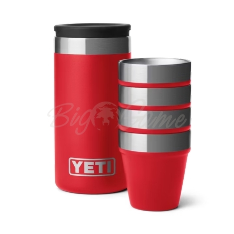 Набор рюмок YETI Shot Glasses & Case цв. Rescue Red фото 1