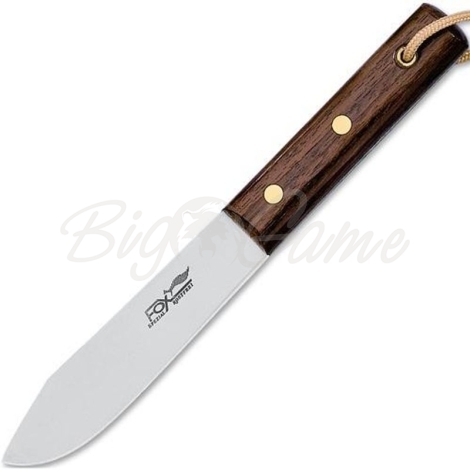 Нож с фиксированным клинком FOX KNIVES Old Fox сталь 420HC рукоять Дерево цв. Коричневый фото 1