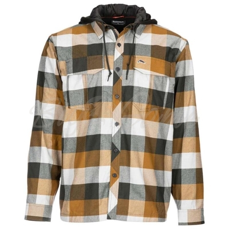 Рубашка SIMMS Coldweather Hoody цвет Dark Bronze Buffalo Plaid фото 1